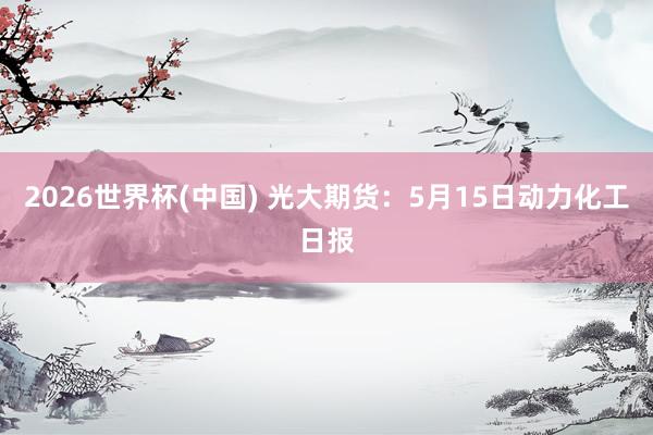 2026世界杯(中国) 光大期货:5月15日动力化工日报