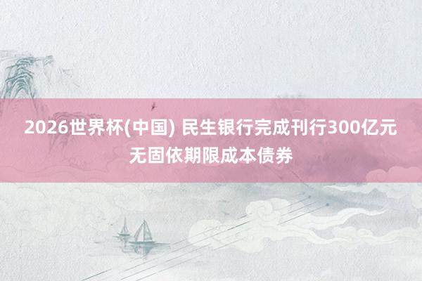 2026世界杯(中国) 民生银行完成刊行300亿元无固依期限成本债券