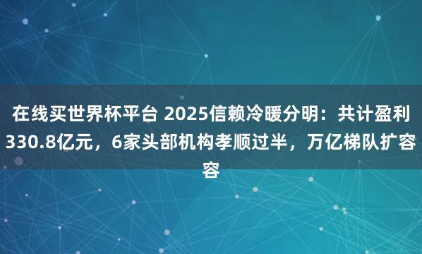 在线买世界杯平台 2025信赖冷暖分明:共计盈利330.8亿元,6家头部机构孝顺过半,万亿梯队扩容