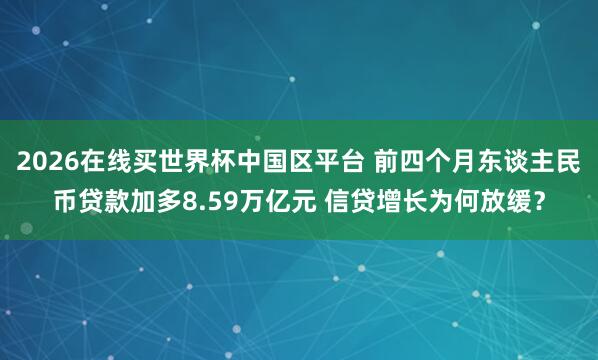 2026在线买世界杯中国区平台 前四个月东谈主民币贷款加多8.59万亿元 信贷增长为何放缓?