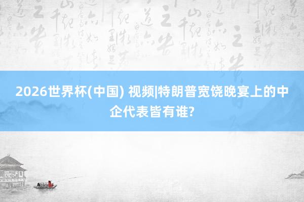 2026世界杯(中国) 视频|特朗普宽饶晚宴上的中企代表皆有谁?