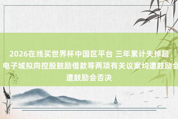 2026在线买世界杯中国区平台 三年累计失掉超36亿 电子城拟向控股鼓励借款等两项有关议案均遭鼓励会否决