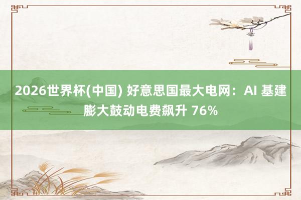 2026世界杯(中国) 好意思国最大电网:AI 基建膨大鼓动电费飙升 76%