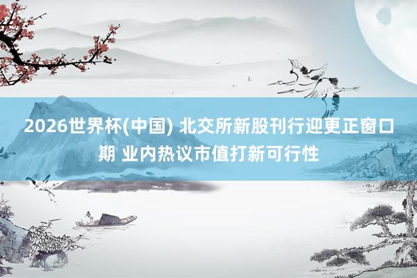 2026世界杯(中国) 北交所新股刊行迎更正窗口期 业内热议市值打新可行性