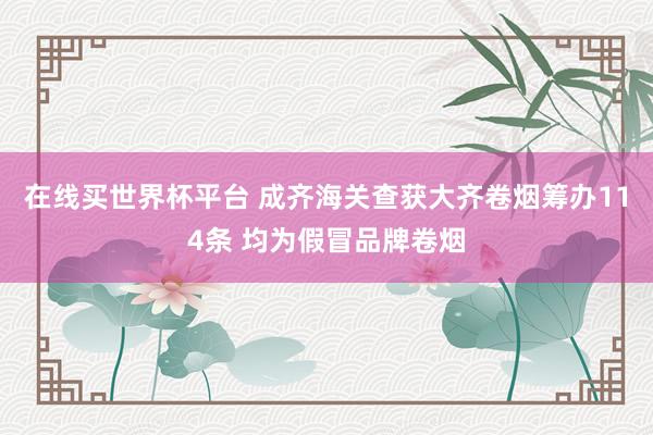 在线买世界杯平台 成齐海关查获大齐卷烟筹办114条 均为假冒品牌卷烟