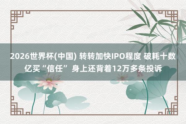 2026世界杯(中国) 转转加快IPO程度 破耗十数亿买“信任” 身上还背着12万多条投诉