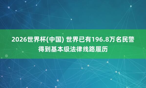 2026世界杯(中国) 世界已有196.8万名民警得到基本级法律线路履历