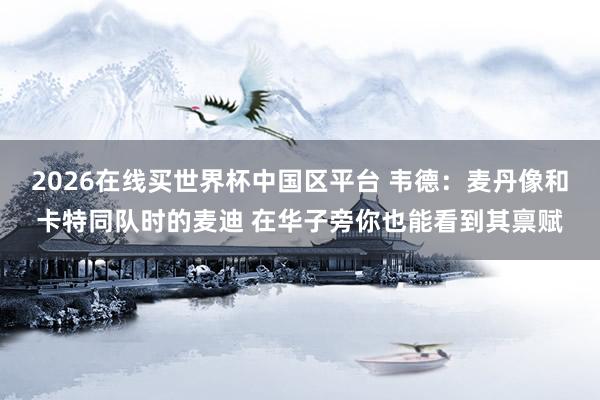 2026在线买世界杯中国区平台 韦德：麦丹像和卡特同队时的麦迪 在华子旁你也能看到其禀赋