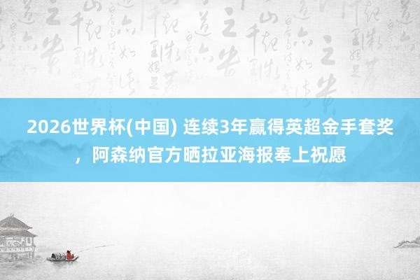 2026世界杯(中国) 连续3年赢得英超金手套奖，阿森纳官方晒拉亚海报奉上祝愿