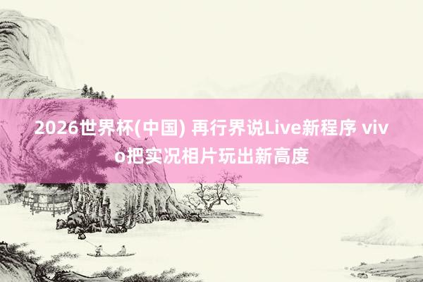 2026世界杯(中国) 再行界说Live新程序 vivo把实况相片玩出新高度
