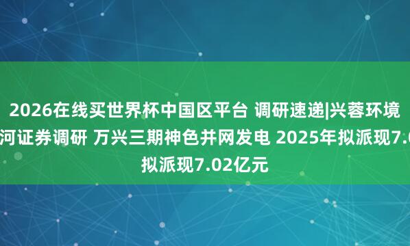2026在线买世界杯中国区平台 调研速递|兴蓉环境招待星河证券调研 万兴三期神色并网发电 2025年拟派现7.02亿元