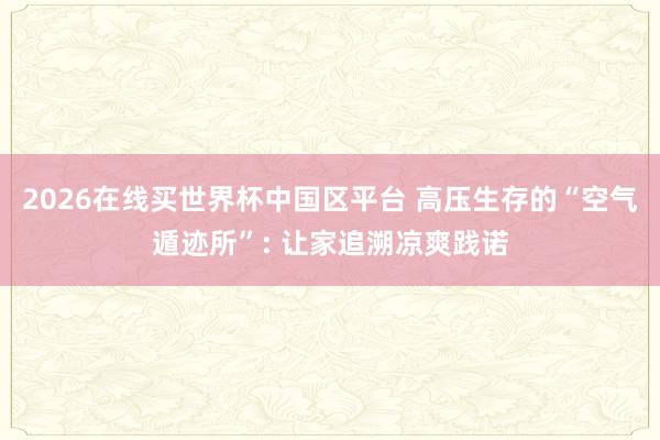2026在线买世界杯中国区平台 高压生存的“空气遁迹所”: 让家追溯凉爽践诺
