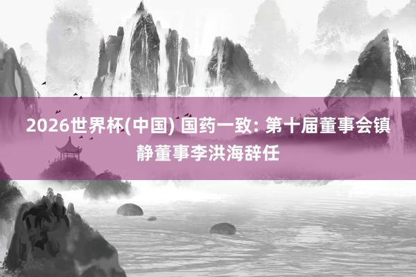 2026世界杯(中国) 国药一致: 第十届董事会镇静董事李洪海辞任