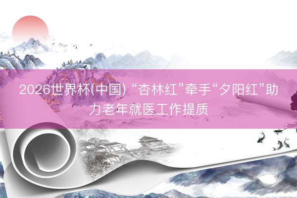 2026世界杯(中国) “杏林红”牵手“夕阳红”助力老年就医工作提质