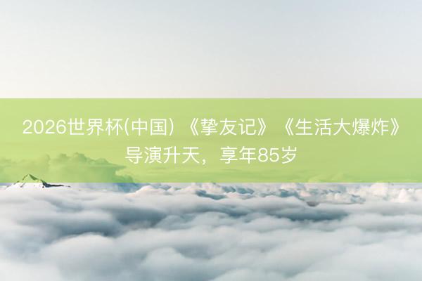 2026世界杯(中国) 《挚友记》《生活大爆炸》导演升天，享年85岁